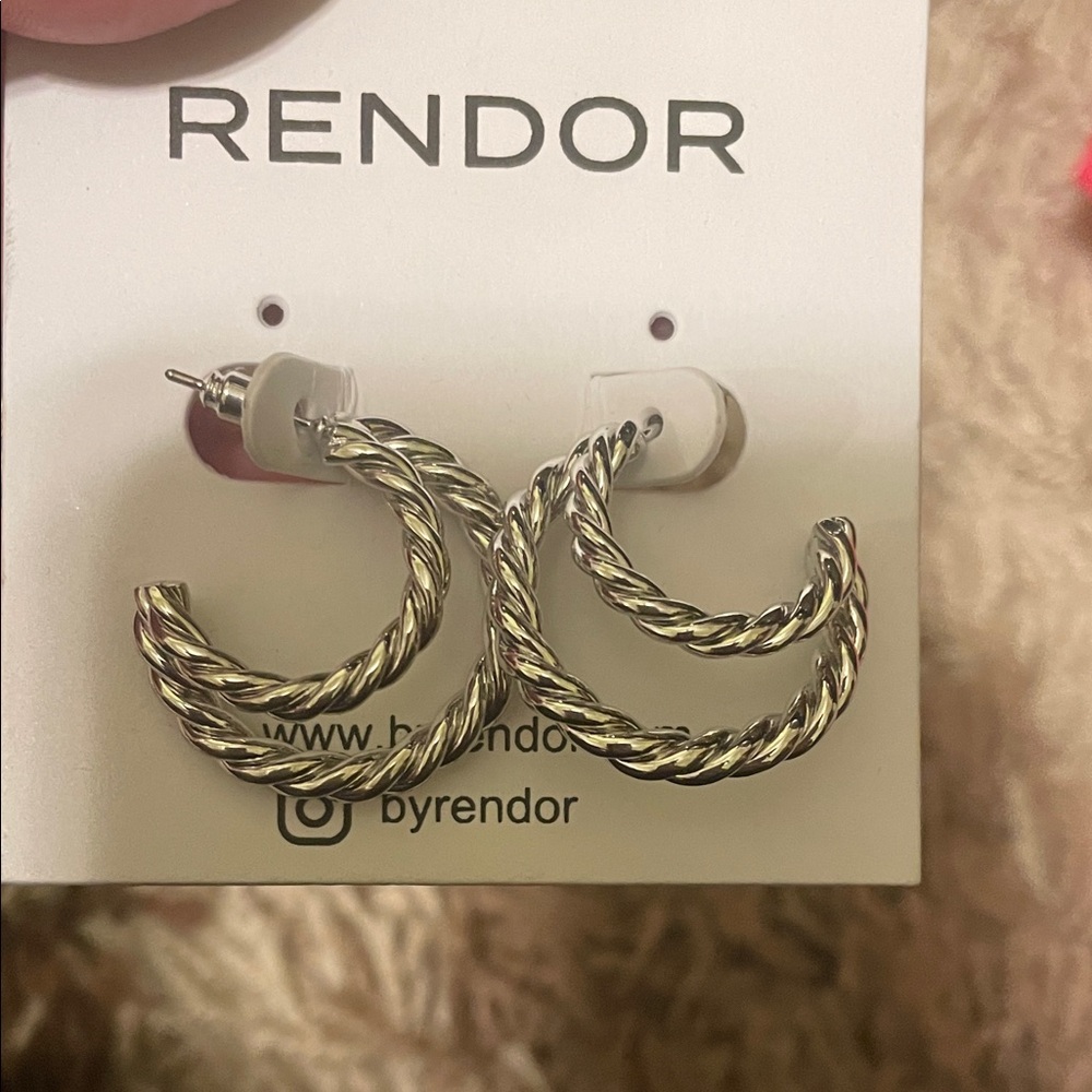 Silver Twisted Hoop Earrings